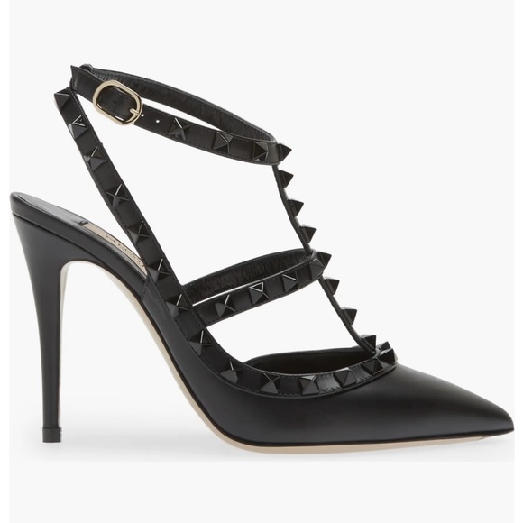 Valentino Shoes - Valentino Rockstud Noir T-Strap pump/heel. Size 42. Box & dust bag. Fit 11 best.
